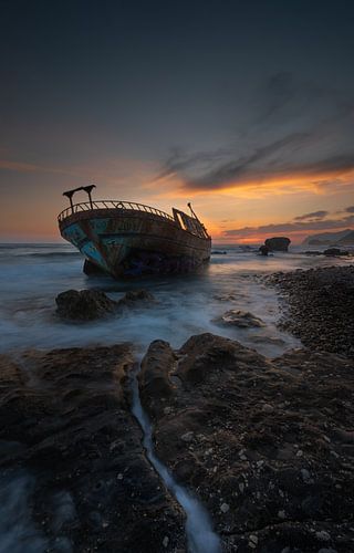 Shipwreck Glowing in the Last Evening Light