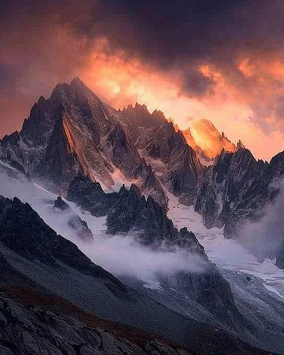 Illuminated peaks: Alpine magic