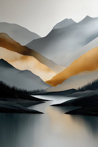 Berglandschap abstract van Bert Nijholt