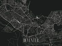 City map Deventer - City - Dark variant - Map
