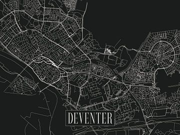 City map Deventer - City - Dark variant - Map by Locus Studio