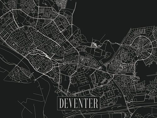 Stadskaart Deventer - Stad - Donkere variant - Plattegrond