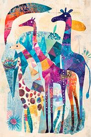 Bunte Giraffen in stilvollem Design von Poster Art Shop