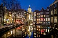 Uitzicht vanaf de Armbrug in Amsterdam van Niels Barto thumbnail