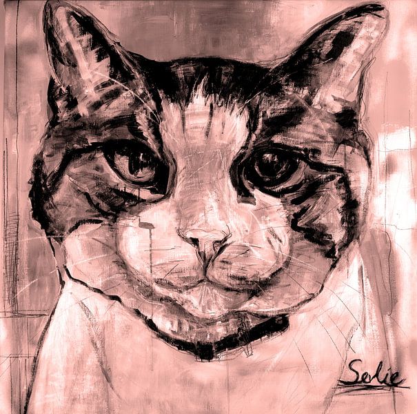 Harte, aber super süße Katze von Gemälde Liesbeth Serlie