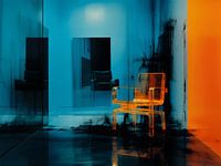 Chaise solitaire - Un mélange moderne de reflets et de teintes - Art abstrait