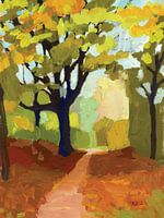 Waldweg in Herbstfarben