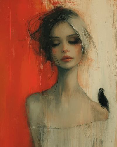 Portrait "Me and my bird&quot ;