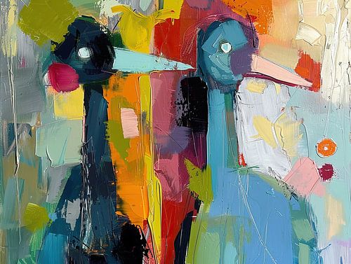 Birds Modern | Living room by Abstract Painting