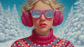 Woman Glasses | Snow City In Glasses by ARTEO Paintings