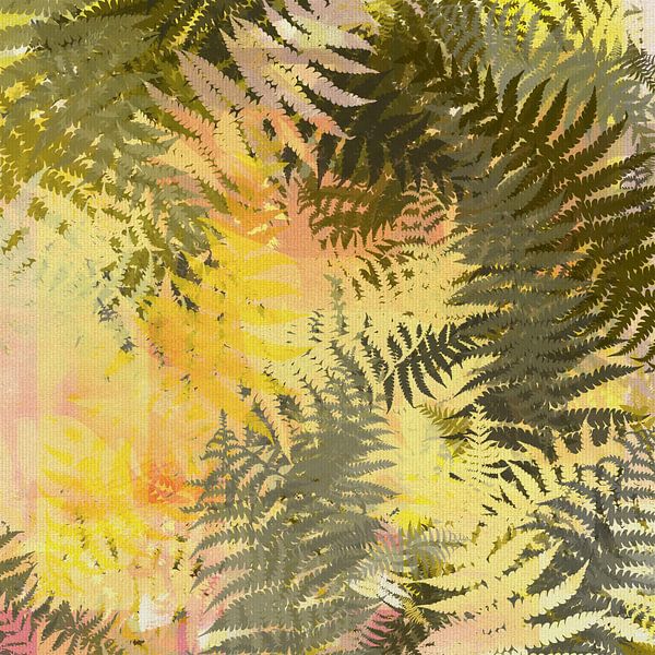 Warm botanical collage in natural colors by Abstract Minimalist Art
