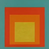 Josef Albers - Hommage an das Quadrat, grün, rot, gelb, orange, hohe Auflösung