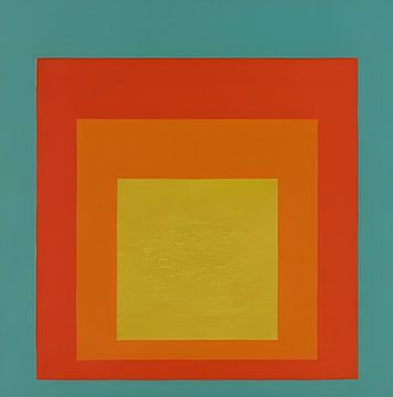 Josef Albers - Hommage aan het plein, groen, rood, geel, oranje, hoge resolutie van Vivanne