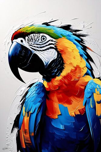 Kleurrijke papegaai in detail