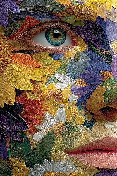 femme avec imprimé floral par Egon Zitter