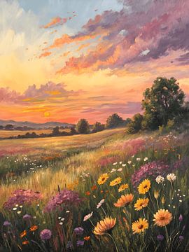 Impressionistische zonsondergang van Artistic