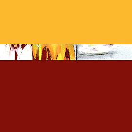 Abstract colour fields / Yellow, Red by Kerstin Franz