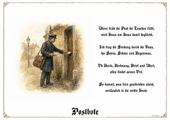 Postbote – Zunftbild mit Gedicht