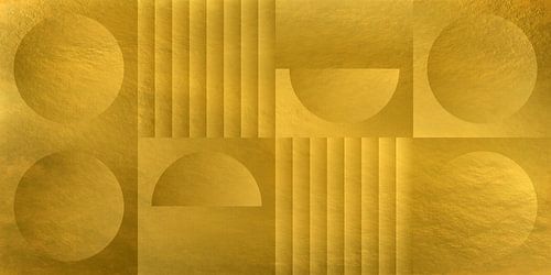 Abstracte geometrische vormen in goud. Retro geometrie nr. 9