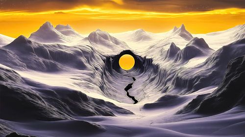 Surrealistisch winterlandschap
