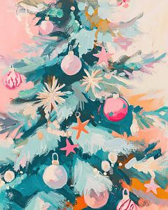 Weihnachtsbaum | Bunte Weihnachten in Pastell