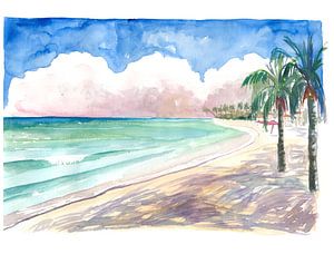 Journées ensoleillées sur la plage des Caraïbes à la Barbade Miami Beach sur Markus Bleichner