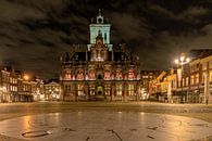City Hall of Delft at night by Peter Voogd thumbnail