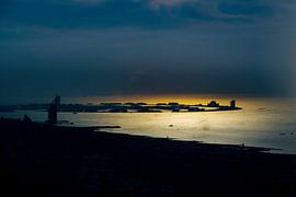 Sonnenuntergang über der Palmeninsel Jumeirah in Dubai von Edsard Keuning
