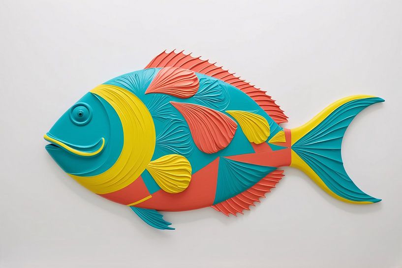 Abstrakter Fisch mit bunten Details von Art & Soul Creations