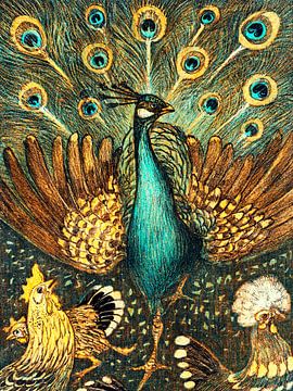 Peacock by Mad Dog Art