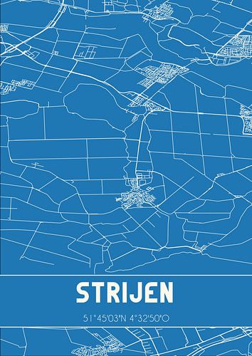 Blauwdruk | Landkaart | Strijen (Zuid-Holland)