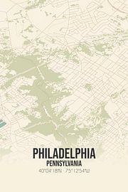 Vintage map of Philadelphia (Pennsylvania), USA. by Prints of Place