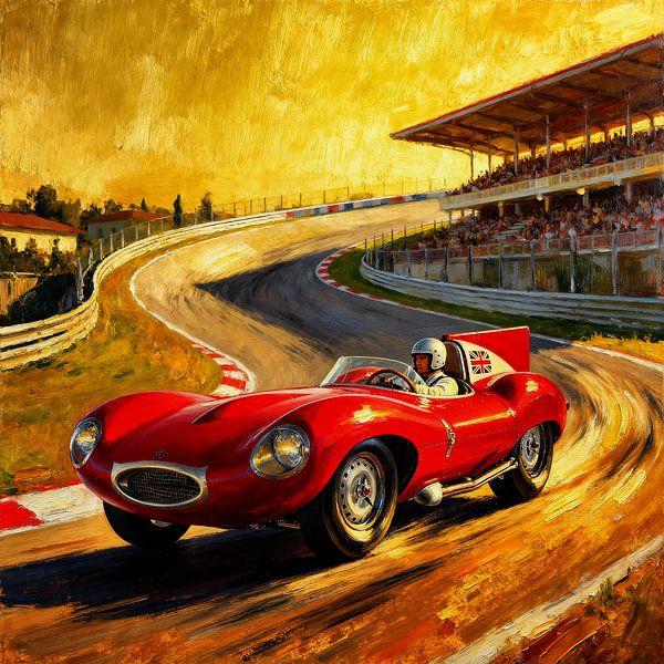 1956 Le Mans: Jaguar Typ D in Aktion von Jan Keteleer