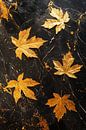 Golden leaves on marble background by Imperial Art House thumbnail