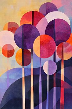 Kleurrijke bomen van Poster Art Shop