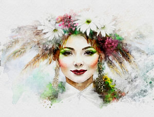 Waldnymphe Aquarell