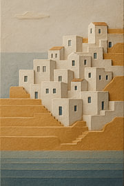 Terrassenküste — Mittelmeer-Flachrelieftafel von Dream Designs art work