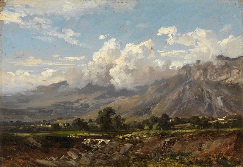 Carlos de Haes-Bergstroom landschap, Antiek landschap van finemasterpiece
