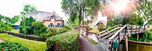 summer panorama of  dutch village van Ariadna de Raadt-Goldberg