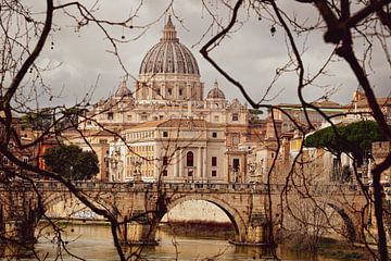 Kunst Architectuur Zicht op Sint Pieter Rome Italië van Martijn Jebbink Fotografie