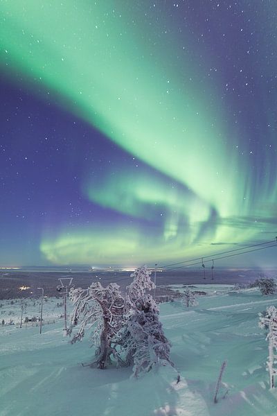 Aurora Borealis over Fins Lapland von Luc Buthker