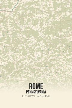 Vintage landkaart van Rome (Pennsylvania), USA. van MijnStadsPoster