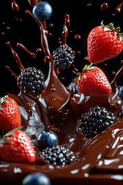 Een fruitige explosie van chocoladesmaak van Poster Art Shop