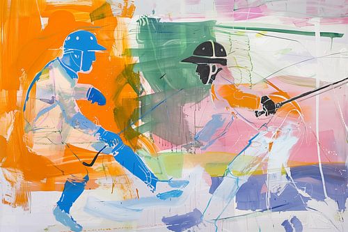 Kämpfende Polospieler