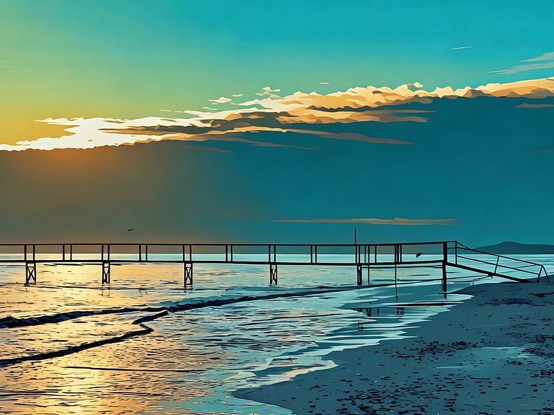 Sunrise Pier in Riviera by Sergio Pazzano