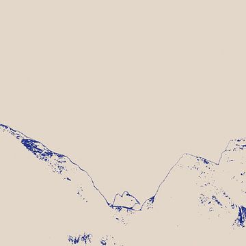 Yama - Berggipfel in den italienischen Dolomiten Liniendruck von notARTificial