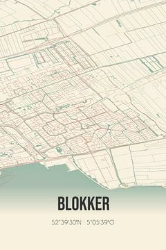 Vintage landkaart van Blokker (Noord-Holland) van MijnStadsPoster