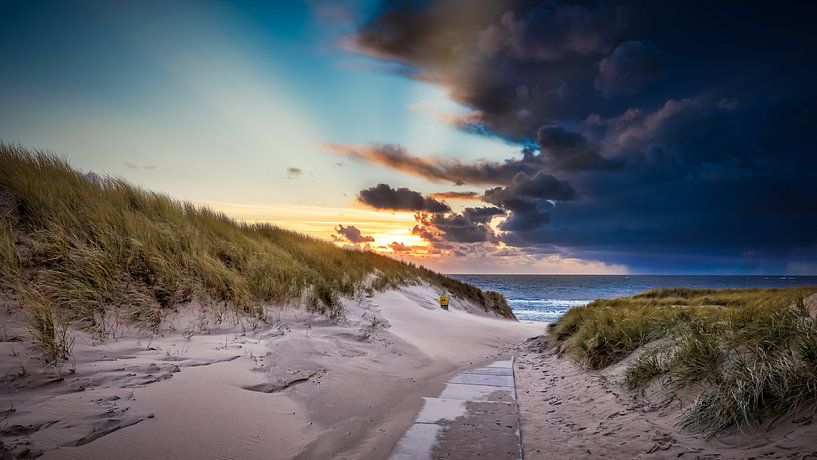 deserted beach sunrise by eric van der eijk