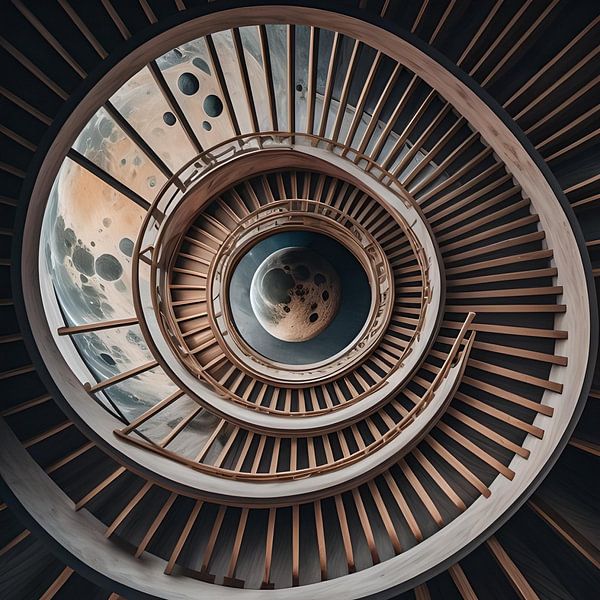 Spiral staircase to the moon by Gert-Jan Siesling
