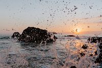 Zonsondergang Playa Espadilla | Reisfotografie Costa Rica | Pastelkleuren | Wall art print